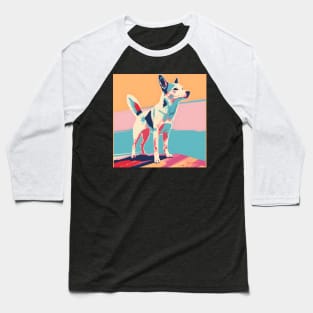 Retro Canaan Dog: Pastel Pup Revival Baseball T-Shirt